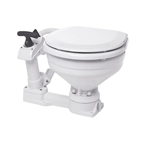 Compass Manuelle Bordtoilette 45x33x41cm I Inklusive Sicherheitsgriff I Selbstansaugende Pumpe I Einfache Montage | Effiziente Spülung | Hygienisches Design