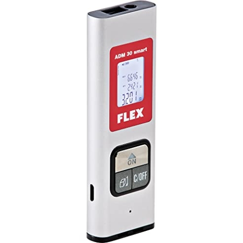 Flex Entfernungsmesser ADM 30 Smart (Lasermessgerät, beleuchtetes Display, Genauigkeit ±3 mm/m, Messbereich 0,03 – 30 m) 504599