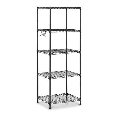 Royal Catering RCMR-1500P19T Metallregal Steckregal Haushaltsregal Standregal 55x45x149,5 cm 150 kg schwarz