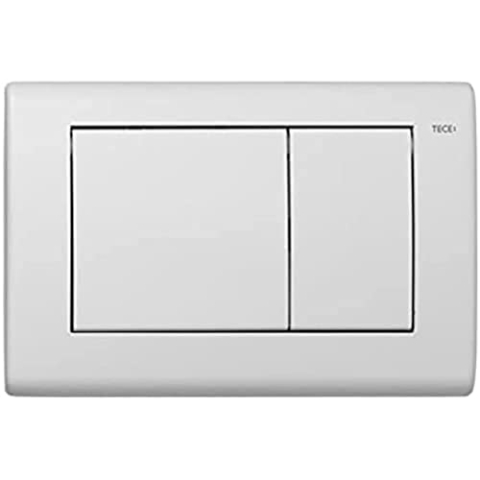 TECE planus Toiletten Betätigungsplatte (für Zweimengentechnik, weiß seidenmatt, Betätigung von vorne und oben) 9240322