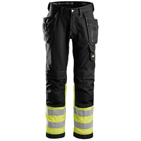Snickers Warn-Bundhose Klasse 1, 1 Stück, 48, schwarz/gelb, 32350466048