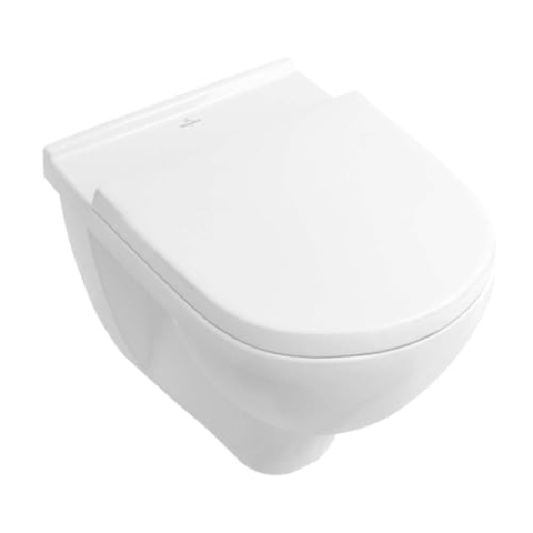 Villeroy & Boch Toilette O.novo 36 x 56 cm weiß, D-Form, Keramik, glänzend, Wandmontage