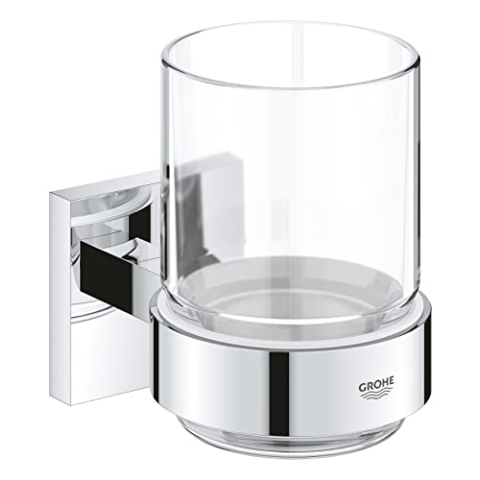 GROHE Start Cube - Glas mit Halter (verdeckte Befestigung, Material: Glas /Metall), chrom, 41097000