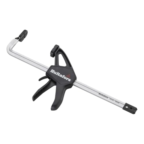 Hultafors Schnellspannzwinge QCX 30 (Spannweite 300 mm, Schnellspannvorrichtung, Schließkraft bis zu 120 kg, gehärtete Stange, Druckplatten mit Raupengummipads) 483240