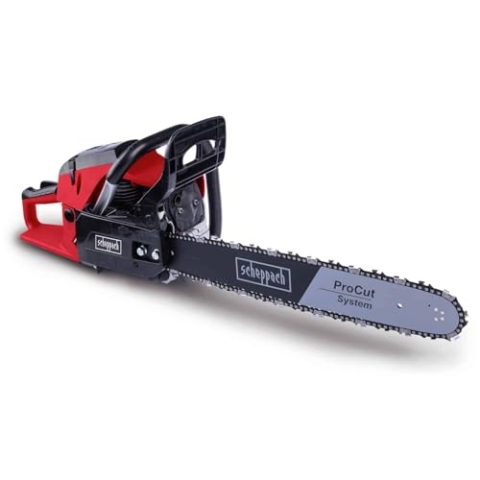 Scheppach Benzin Baumpflegesäge PCS53 Kettensäge mit 47cm Schnittdurchmesser | 2 Takt Benzinmotor 2,7PS Leistung | Schwertlänge 51cm | Hubraum 53cm³ | Automatische Kettenschmierung & Kettenbremse