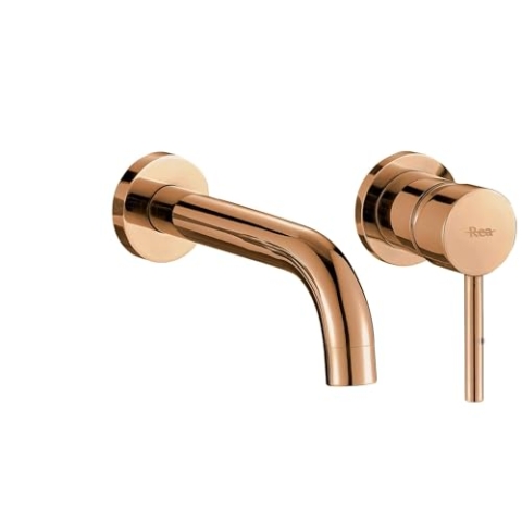 Rea Waschtischarmatur LUNGO ROSE GOLD +BOX Wasserhahn Bad Badarmatur aus Messing Armatur für Waschbecken und Badewannen Badezimmer Mischbatterie Einhebel (Rose Gold)