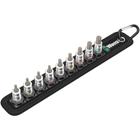 Wera 05003884001 Belt A Imperial 1 Zyklop Bitnuss-Satz Innensechskant, mit Haltefunktion, 1/4"-Antrieb, 9-Teilig