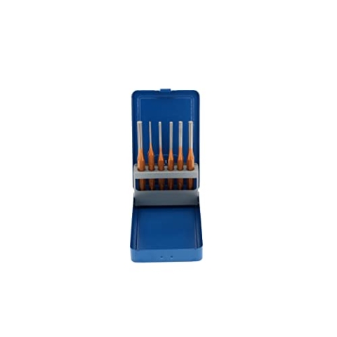 GEDORE Splinttreiber-Satz inkl. Metallklappkassette, 6-teilig, Stahl/Lackierung, Silber/Blau, Ø: 3-8 mm