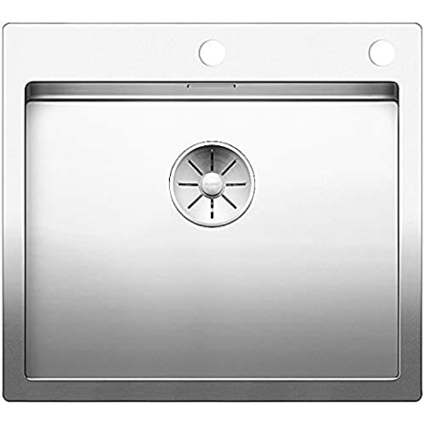 BLANCO CLARON 500-IF/A | Edelstahl Spüle | Einbauart: Einbau von Oben & Flächenbündig | für 60 cm breite Unterschränke | Widerstandsfähig gegenüber Kratzern | Großes Beckenvolumen