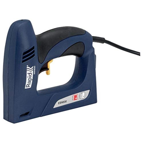 Rapid Elektrotacker ESN530 für Holz und Stoffe, Flache Front, Softgrip, für Klammern Typ 53, 6-14mm und Nägel Typ 8, 15mm