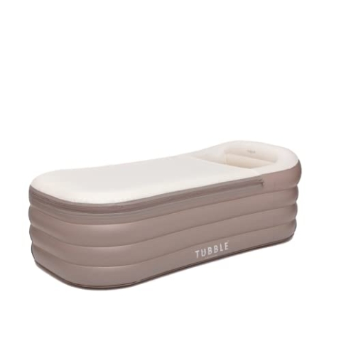 Tubble® Compact Aufblasbare Badewanne - Verwendung als Heiß- und Eisbad - Schneller Aufbau in 1min - Faltbare Badewanne für Erwachsene bis zu 170cm - Ambient Taupe - 200L