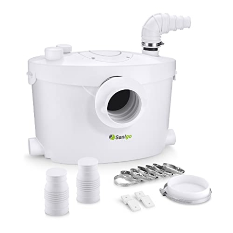 Sanigo SANI400+ Mahlwerk für Sanitär, geräuscharm, mit Kohlefilter und abnehmbarem Servicepanel, 400 W