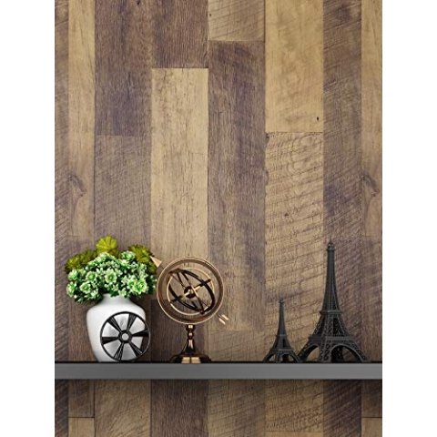 FunStick Möbelfolie Holz Selbstklebende Klebefolie 60CM x 5M Tapete Braun Wasserdicht Holzoptik Dekorfolie Abziehen und Aufkleben für Wohnzimmer Schrank Möbel Tischplatte