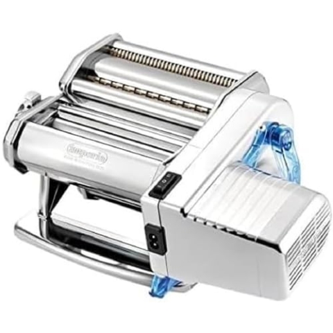 Imperia Elektrische Nudelmaschine Ipasta, 100% Made in Italy. Frischer Nudelmaschine aus Stahl mit Elektromotor 220 V, elektrischer Blättergerät für Lasagne, Tagliolini, Fettuccine