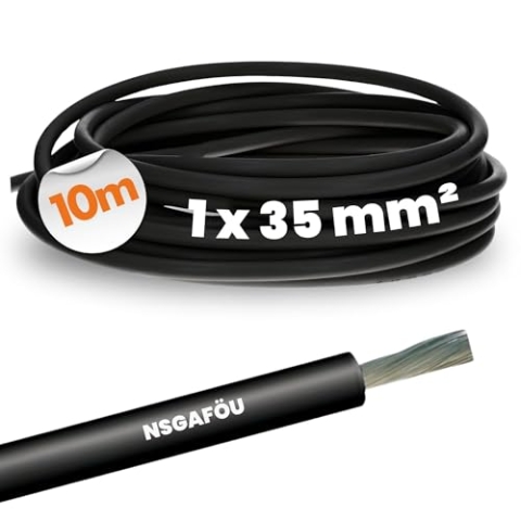 10 Meter Lapp 1600307 NSGAFÖU 1,8/3kV 1x35 mm² Gummileitung schwarz I UV- und Ölbeständig I verzinntes Kupfer I feindrähtige Einzelader 35mm2 für Schaltanlagen, Schienenfahrzeuge und Busse
