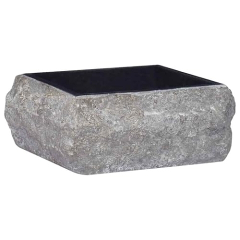 vidaXL Waschbecken Aufsatzwaschbecken Waschtisch Waschplatz Waschschale Handwaschbecken Naturstein Becken Badezimmer Schwarz 30x30x13cm Marmor