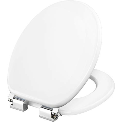 Cornat WC-Sitz "Molinos" - Klassisch weißer Look - Hochwertiger Holzkern - Absenkautomatik - Komfortables Sitzgefühl / Toilettensitz / Klodeckel / KSMOL00