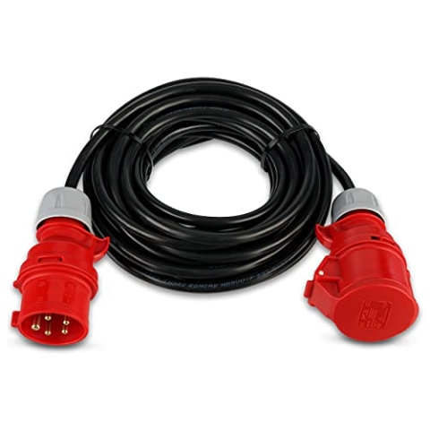 REV CEE Verlängerung - Verlängerungskabel 10m außen IP44. 11000W, schwarz
