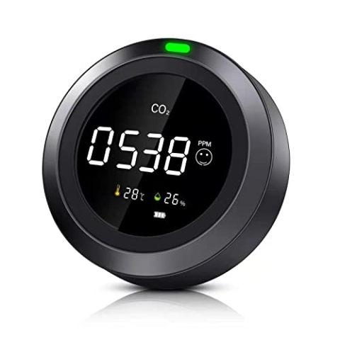 Therm La Mode CO2 messgerät 3-in-1 Messgerät luftqualität, Erkennt Kohlendioxidtemperatur Und Feuchtigkeit, CO2 messgerät raumluft Mit Präzisem NDIR-Sensor, Geeignet Für Zuhause, Büro Und Schule