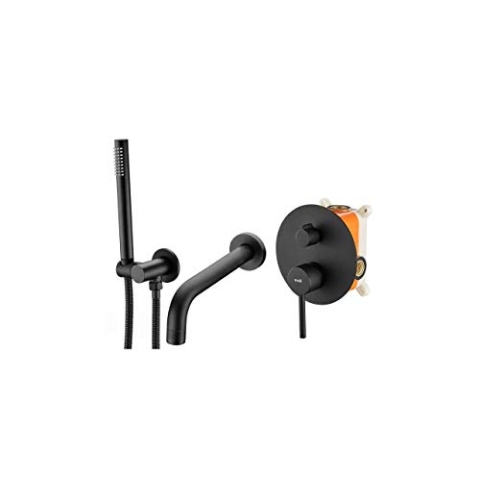 REA Robinet de baignoire Lungo noir encastré + boîte noire