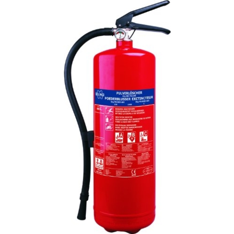 Elro BB6 Feuerlöscher 6 Kg/Pulverlöscher mit Manometer