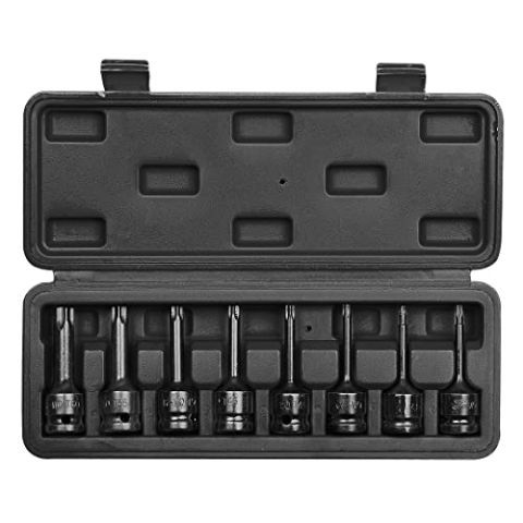 NEO TOOLS 8-tlg Schlagschrauber 1/2" set T25-T60, Torx Nüsse Schlagnuss Kraftnuss Hartnuss