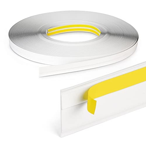 DQ-PP FENSTERLEISTE MIT LIPPE | 25m Länge | 60mm Breite | 1,5mm Stärke | Weiss | Fensterleisten Flachleisten Kunststoffleisten Profileleisten Abschlussleisten
