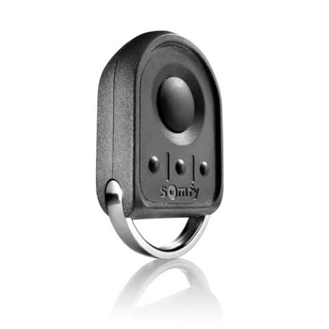 Somfy 1870879, 4-Kanal Mini-Handsender KeyGo 4 RTS, Steuerung bis zu 4 Antriebe mit Somfy RTS, u.a. für Garagentore, bis 30m Reichweite, Anbringung am Schlüsselbund möglich, inkl. Batterien