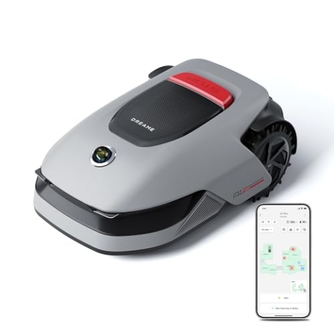 DREAME Intelligenter Mähroboter A1 Pro, Drahtloser Umfang Mähroboter, 2000m², App-Steuerung, OmniSense™ Technologie, Intuitive Zonenverwaltung, Intelligente Hindernisvermeidung, Offroad-Reifen