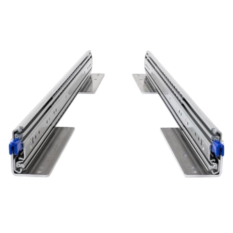 BRASOM Auszugsschienen Bodenmontage - Schwerlastauszug 800mm, 250kg, 32 inch, Heavy Duty, Lock in/aus Schubladen Schienensystem, Kugellager, links und rechts