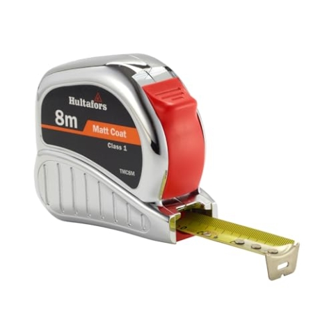 Hultafors Bandmaß TMC (Länge 8 m, Maßband mit Tintendruck-Einteilung, automatische Bandaufwicklung, Gürtelhaken) 480294