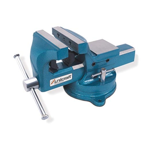 Unicraft Schraubstock 150 mm (Backen: 150 mm, Spannweite min.:152 mm, drehbarer, Ambossfläche) 6350150