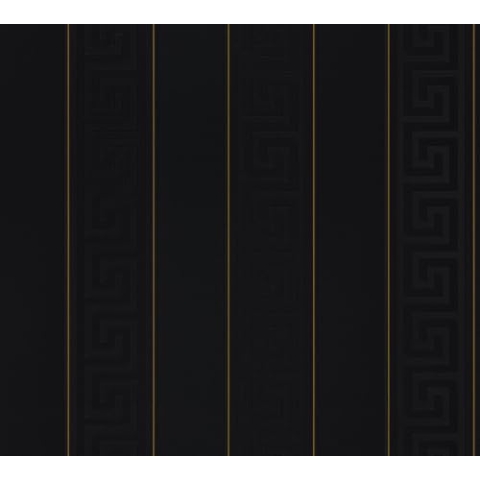 Tapete Greek - schwarz - goldfarben - fein strukturiert - glatt, VERSACE Home