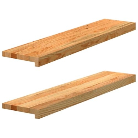 vidaXL Fensterbänke 2 Stk. Hellbraun 90x20x2 cm Massivholz Eiche, Fensterbrett, Holz Treppenstufe, Holz Fensterbrett, Fensterbank Eichenholz