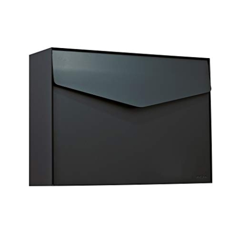 ME-FA MEFA Briefkasten Letter 112 (Farbe anthrazitgrau, Postkasten mit Sicherheitsschloss, Designbriefkasten, Größe 312x430x128 mm) 112820M