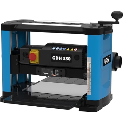 Güde 55268 Dickenhobel GDH 330 (1500 W, 2 Hobelmesser, Durchlasshöhe bis zu 152 mm, Durchlassbreite bis zu 330 mm, Spanabnahme bis zu 2,8 mm, ausklappbarer Zuführtisch, Spanabsaugstutzen)