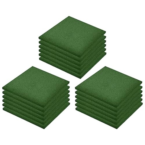 vidaXL 18x Fallschutzfliese Fallschutzmatte Spielplatz Sicherheit Gummiplatte Spielplatzmatte Sicherheitsmatte Gummi 50x50x3cm Grün