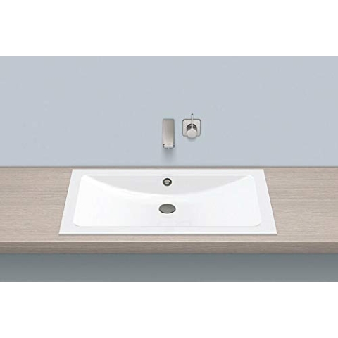 Alape Einbaubecken EB.R800, rechteckig B: 800mm H: 121mm T: 450mm, 2203200000,weiß - 2203200000