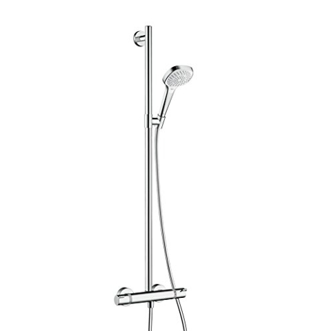 hansgrohe Croma Select E Duschsystem 0,90m, 3 Strahlarten, Weiß/Chrom