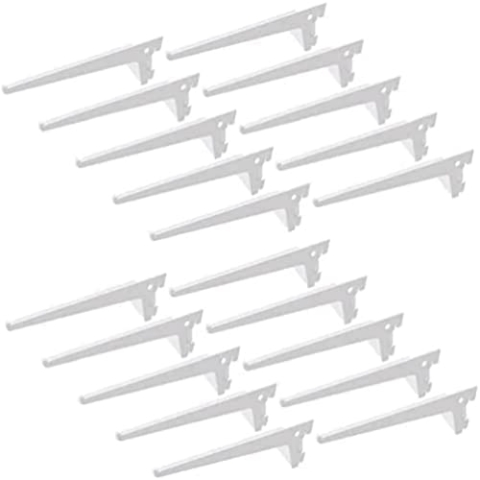 Emuca Regalträger für Holz-/Glasregal, für Profil mit Durchlass 50 mm, 300 mm, Stahl, Weiß, 20 Stück