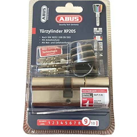 Abus Türzylinder XP20s/40/45 Doppelzylinder Schlüsselanzahl : 3 Schließanlage [ Security Levl : 9 ]