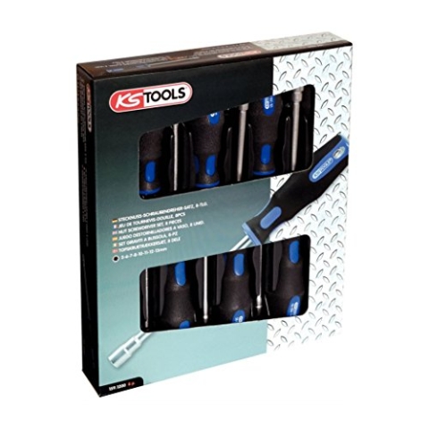 KS Tools 159.1200 ERGOTORQUEplus Stecknuss-Schraubendreher-Satz, 8-tlg.