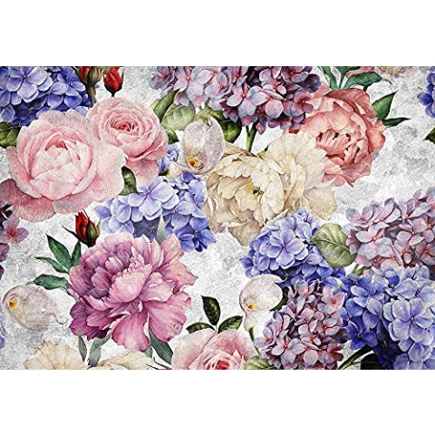 Forwall - Vlies Fototapete Blumen Rosen Pfingstrosen Blüten Romantik 312x219 cm - Fototapeten - Tapeten - für Wohnzimmer Schlafzimmer - Vliestapete Wandtapete Tapete 3D Effekt- inkl. Kleister
