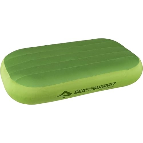 Sea to Summit - Aeros Ultralight Deluxe Reisekissen XL - Leicht zum Aufblasen - rutschfest - Ultra-SIL Reißverschluss-Tasche - Camping & Fahrradtouren - 56 x 36 x 14cm - Lime Green - 195g