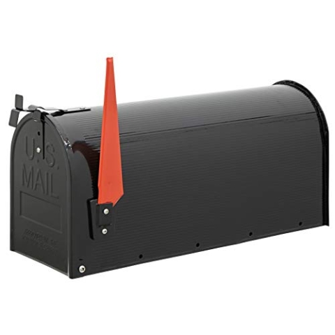 ARREGUI USA Mail USA/N Amerikanischer Briefkasten aus Verzinktem Stahl, der "US Mailbox" Klassiker mit Roter Flagge, US Briefkasten für den Außenbereich, Größe L (Zeitschriften C4-Umschläge) schwarz