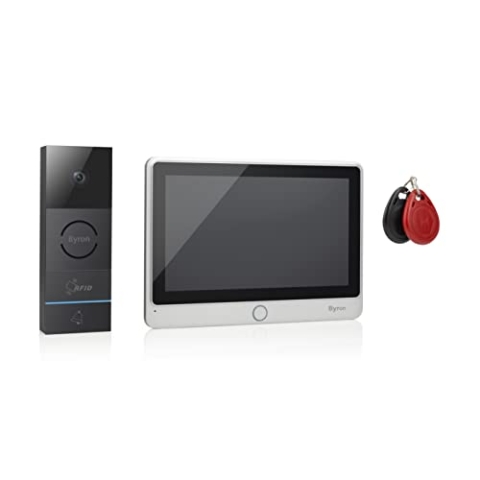 Byron RFID-Videogegensprechanlage mit einem 7 Zoll HD Touchscreen,Videoaufnahmefunktion & Nachtsicht, DIC-24112