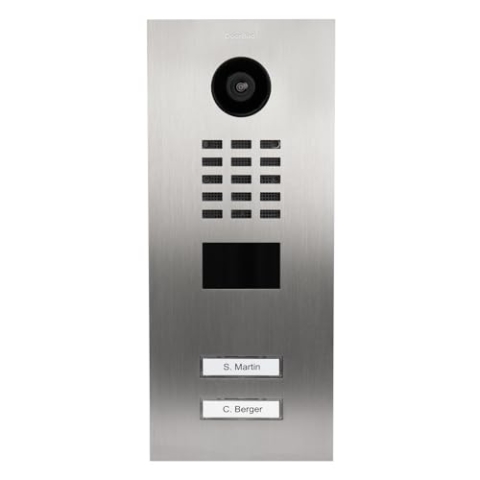 DoorBird D2102V IP Video Türstation für 2 Wohn-/Gewerbeeinheiten | Video-Türsprechanlage mit 2 Ruftasten, RFID, HD-Video, Bewegungssensor, in Edelstahl V2A