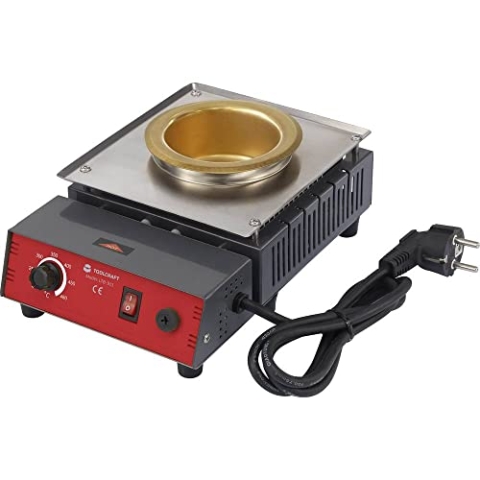 TOOLCRAFT LTB-911A Lötbad | elektrisch beheizter Tiegel | Schmelztiegel | Lötzinn-Topf | Entlötbad | Keramikheizelemente | 480°C | Werkzeugzubehör