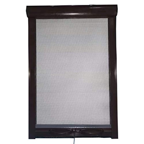 PALMAT - Moskitonetz für Fenster – Fliegen Netz, Insektenschutz, Fliegengitter, Mückenschutz, Verhindert Insektenbefall, Einstellbares Fliegennetz (130 x 160 x 5 cm, Braune)