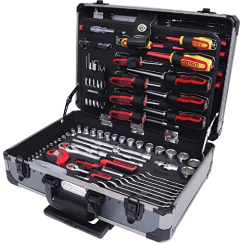 KS Tools 911.0630 1/4" + 1/2" Universal-Werkzeug-Satz, 130-tlg, Klar